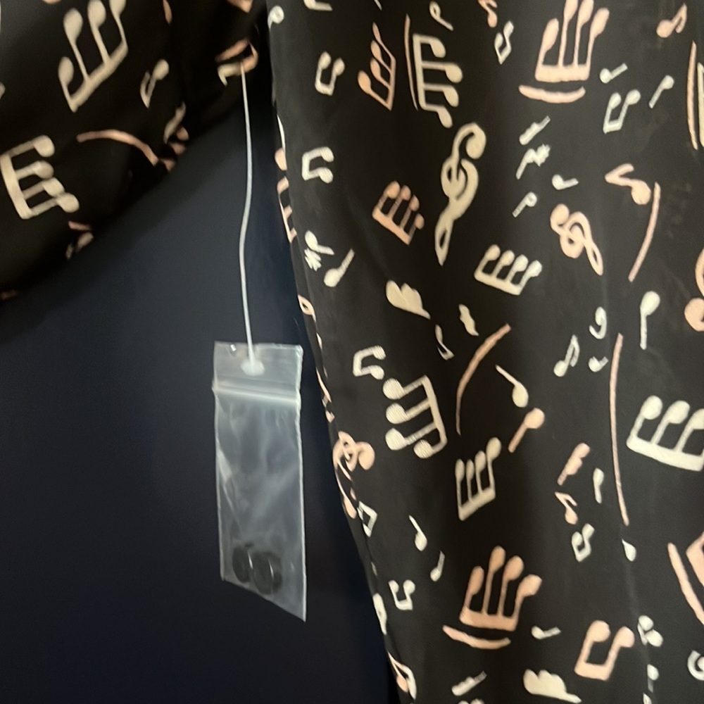 ModCloth Music Note Print Blouse with Removable Neck Tie NWOT XL - Picture 6 of 7